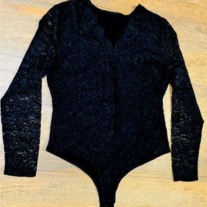 New Black Lace Body Suit Size XL